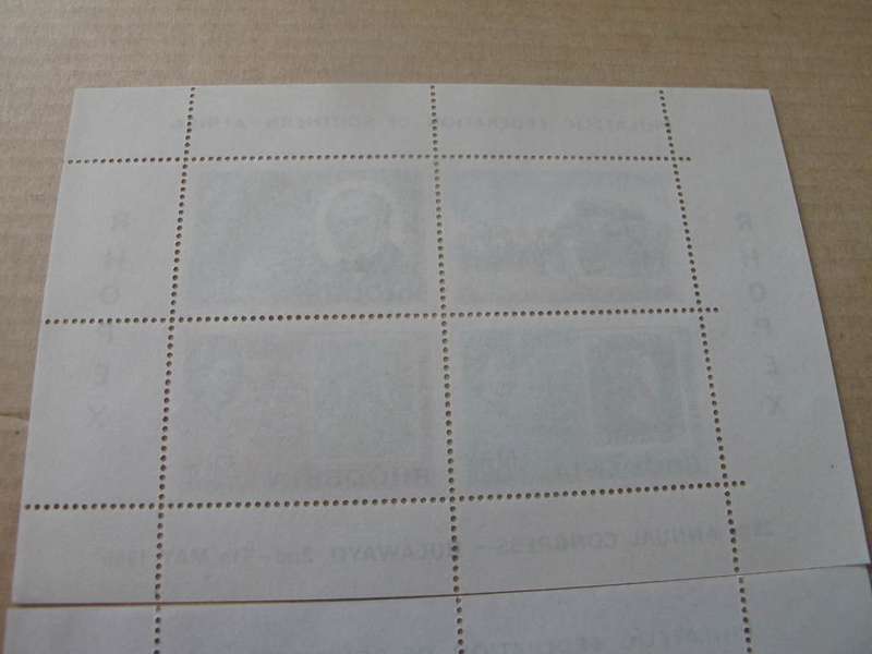 Rhodesia - 1966 Rhopex Miniature Sheets - Imperforate Left Side White and toned papers MNH